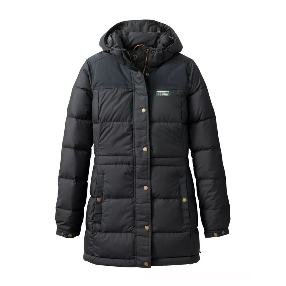 L.L. Bean Black Quilted Women's Down Parka with Hood